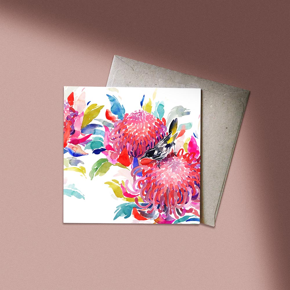 &#39;Sweet Pursuit&#39; Greeting Card and envelope by Natalie Martin