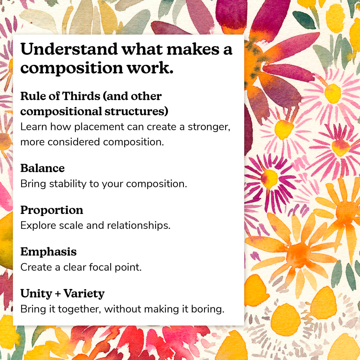 'Compose, Paint, Create Part 1' Online Course