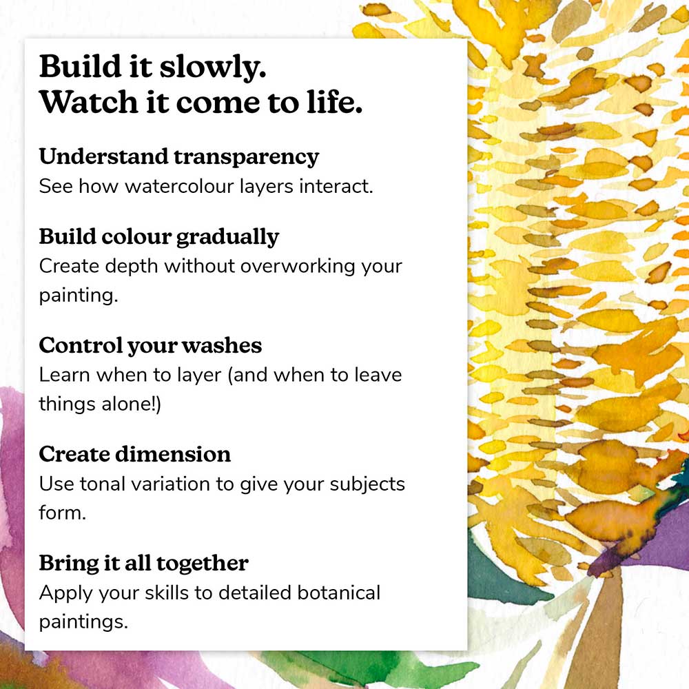 'Lessons in Layering with Watercolour' Online Course