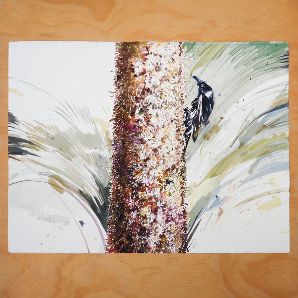 'Grass Tree and New Holland Honeyeater' Original Artwork