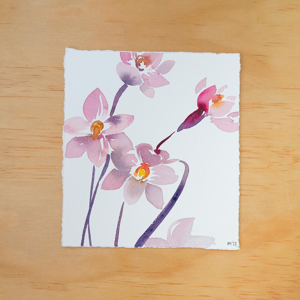&#39;Salmon Sun Orchid&#39; Original Artwork
