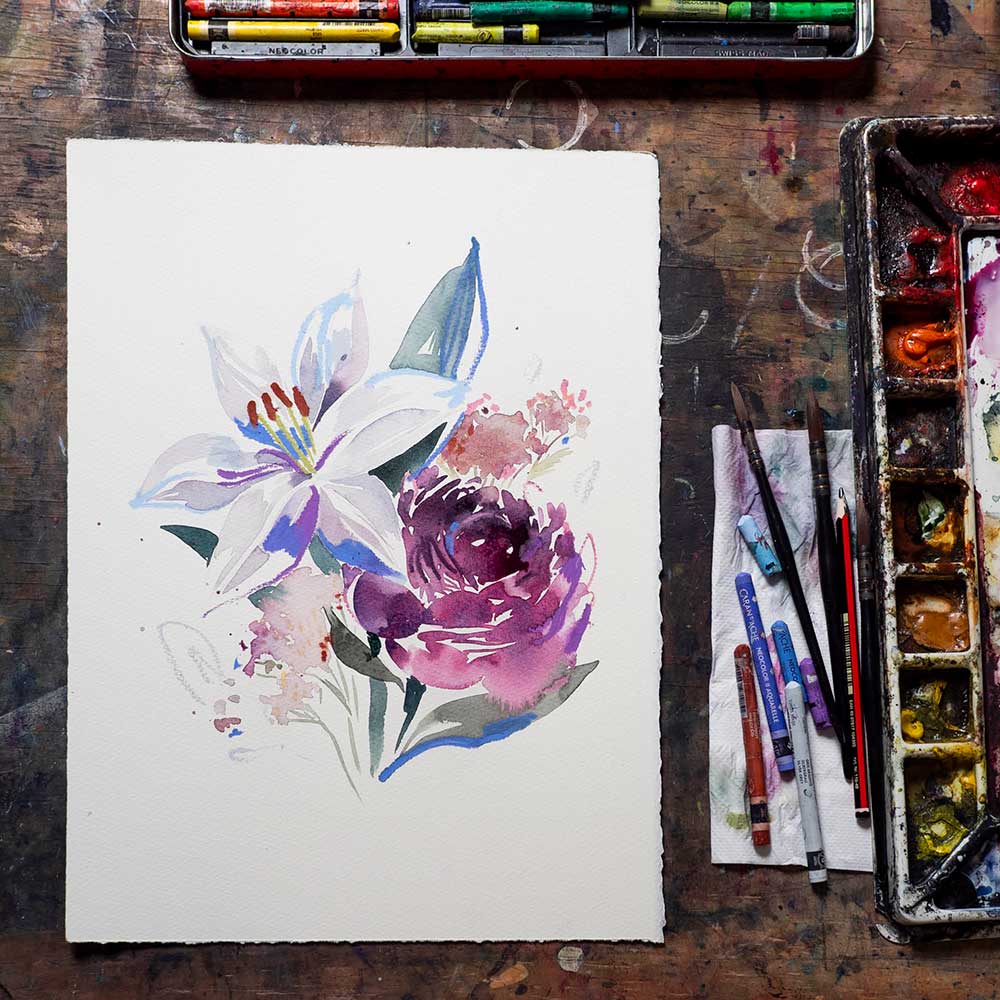 Watercolour Explorations: Spring Florals in Mixed Media Online Course