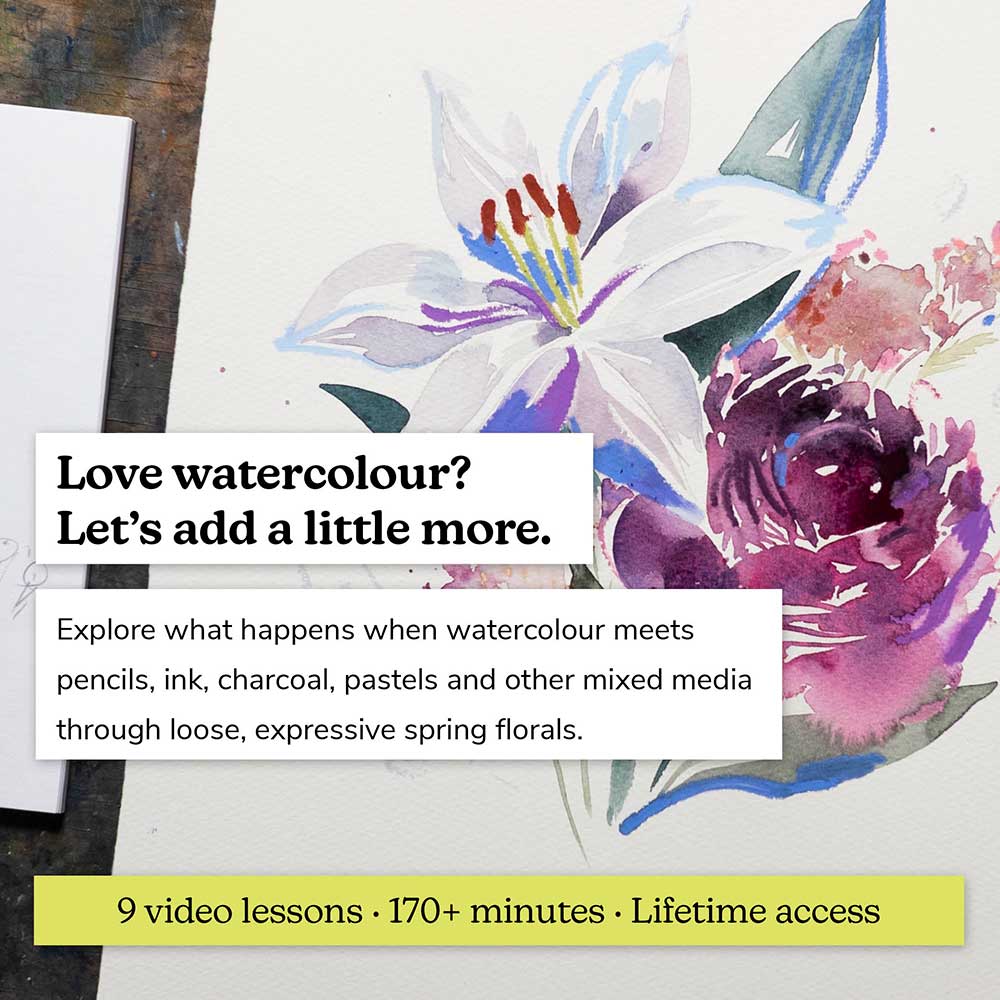 Watercolour Explorations: Spring Florals in Mixed Media Online Course