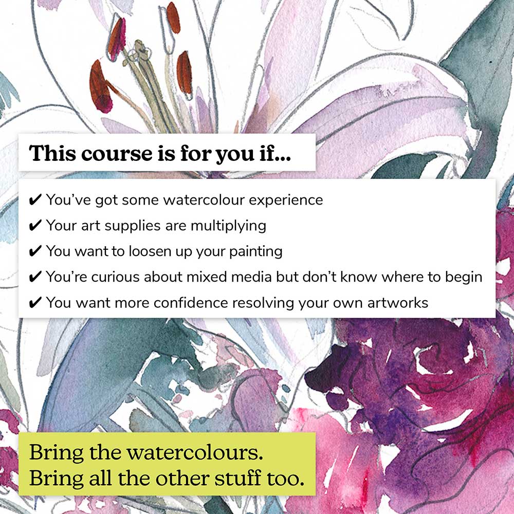 Watercolour Explorations: Spring Florals in Mixed Media Online Course