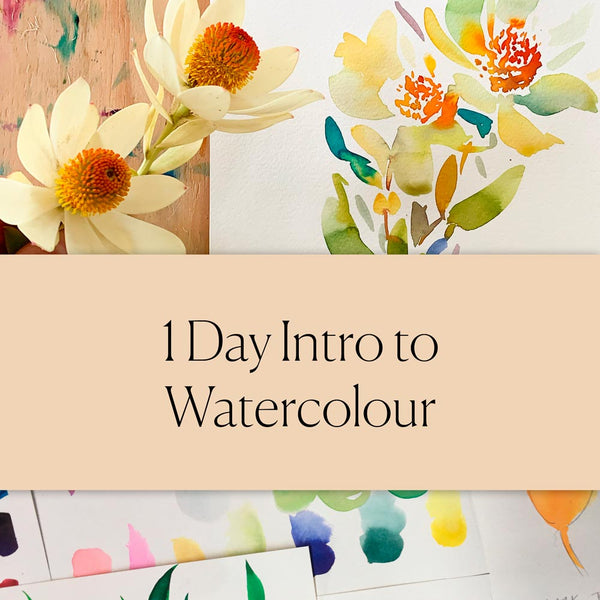 1 Day Intro to Watercolour workshop run by Natalie Martin in Torquay Victoria.