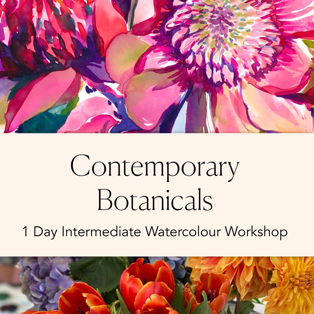 1 Day Intermediate Botanical Watercolour Workshop - Torquay