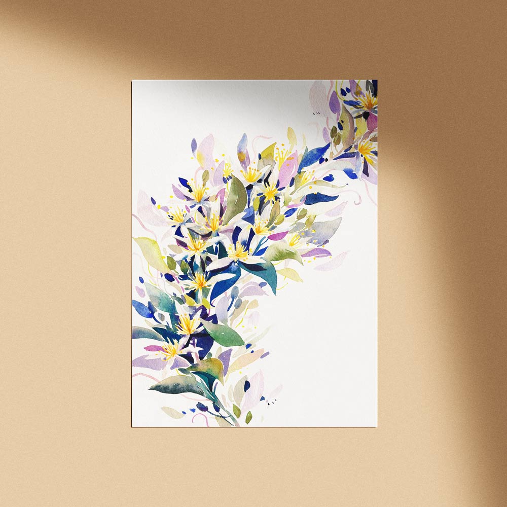 'January' Clematis Birth Flower Art Print