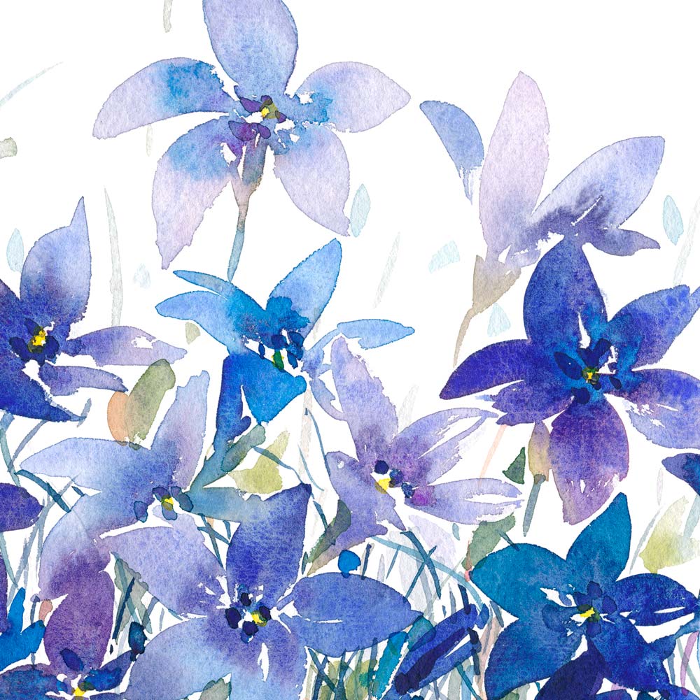 'February' Bluebell Birth Flower Art Print