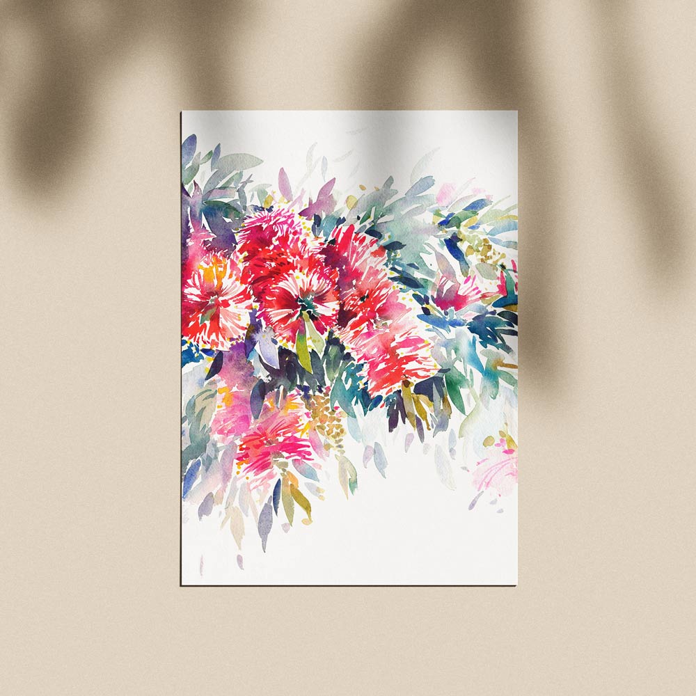 'March' Callistemon Birth Flower Art Print