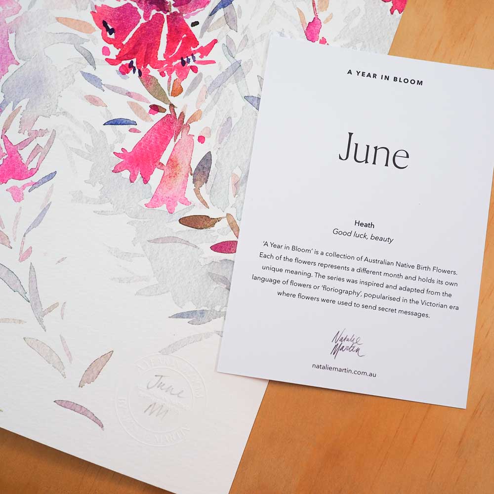 &#39;June&#39; Heath Birth Flower Art Print