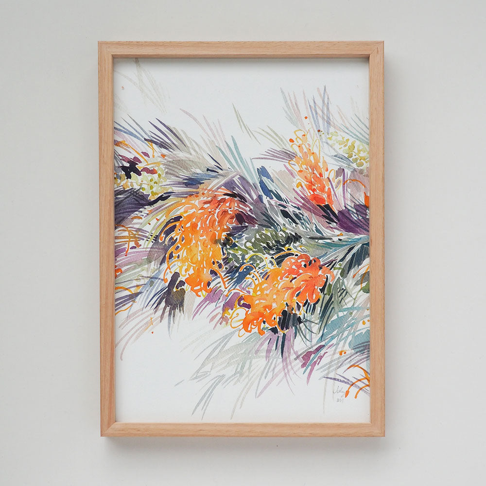 'July' Grevillea Birth Flower Art Print