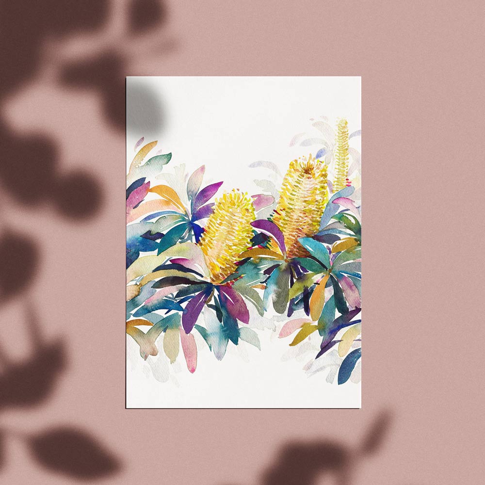 'August' Banksia Birth Flower Art Print