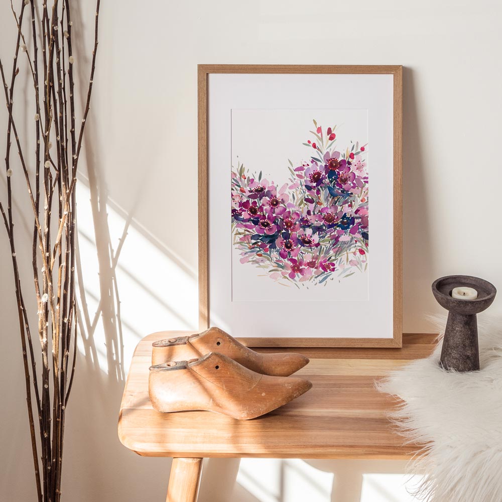 'September' Geraldton Wax Birth Flower Art Print