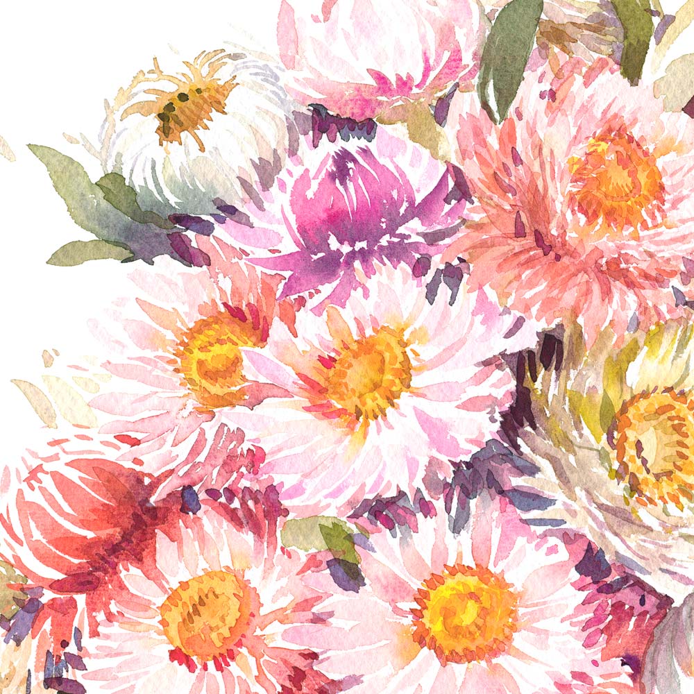 'October' Paper Daisy Birth Flower Art Print