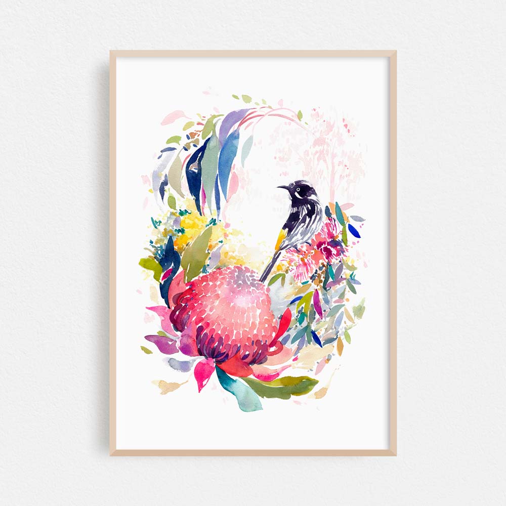 Framed &#39;A Song From Home&#39; Limited Edition Watercolour Art Print by Natalie Martin