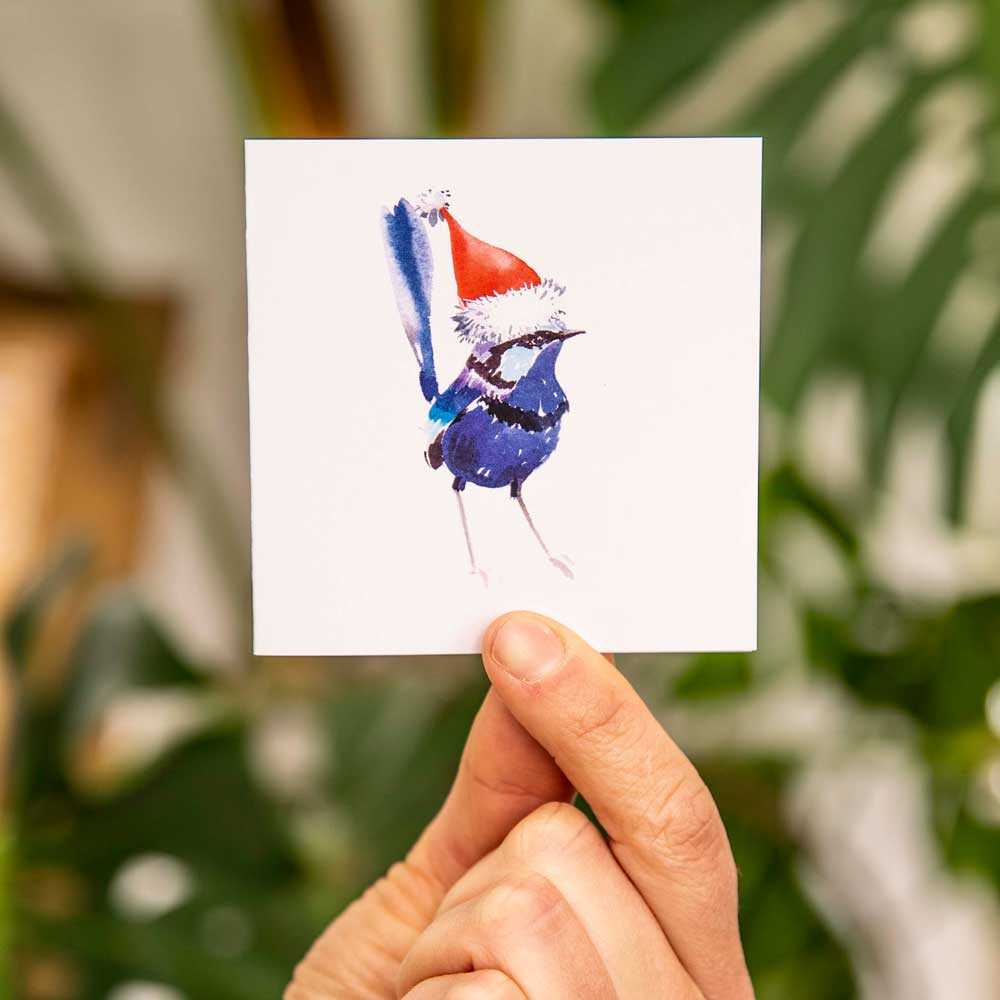 &#39;Christmas Fairy Wren&#39; Mini Card