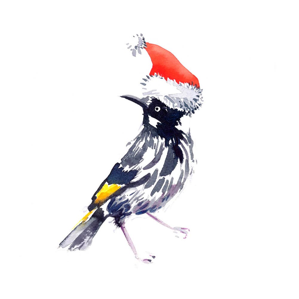 &#39;Christmas Honeyeater&#39; Mini Card