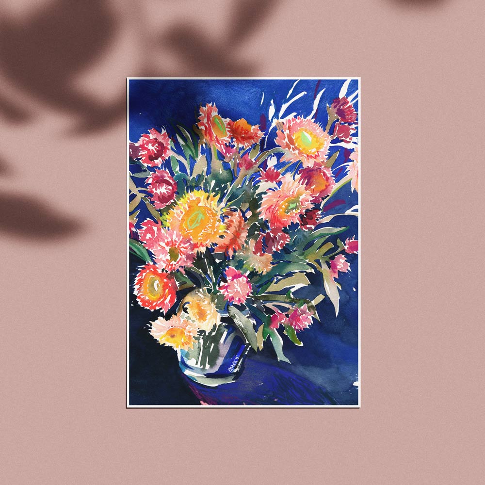 'Everlastings in a Moccona Jar' Limited Edition Print