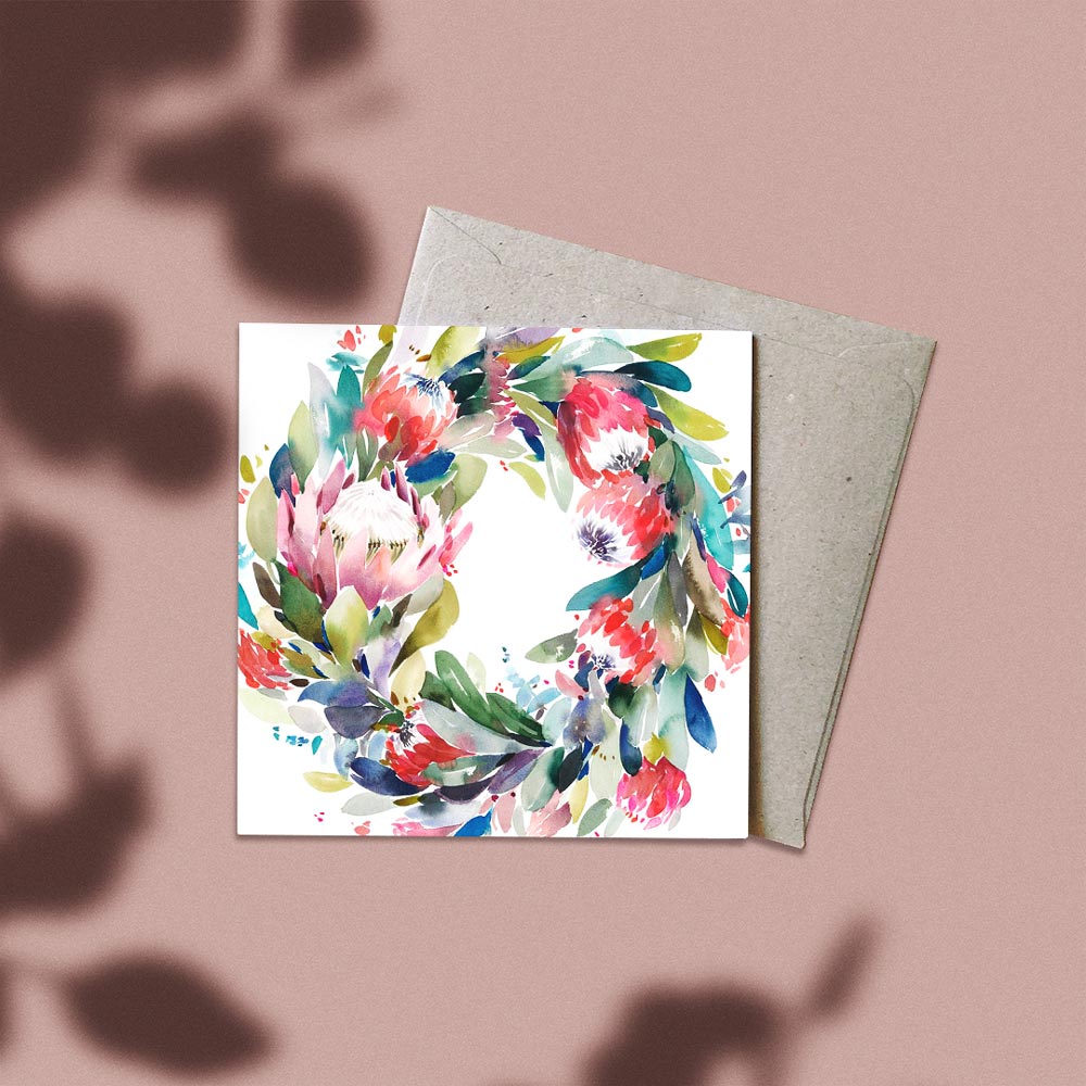 'Festive Wreath' Greeting Card