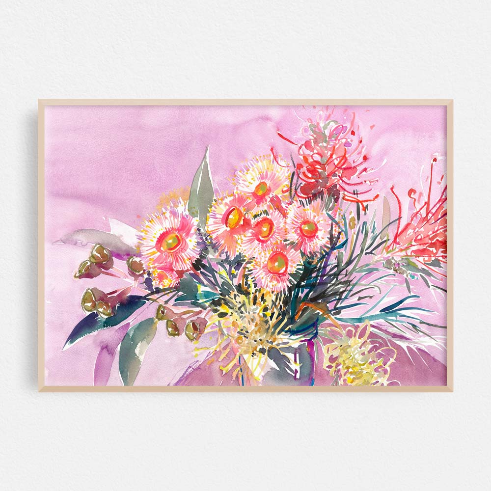 'Garden Bouquet on Mauve' Limited Edition Print