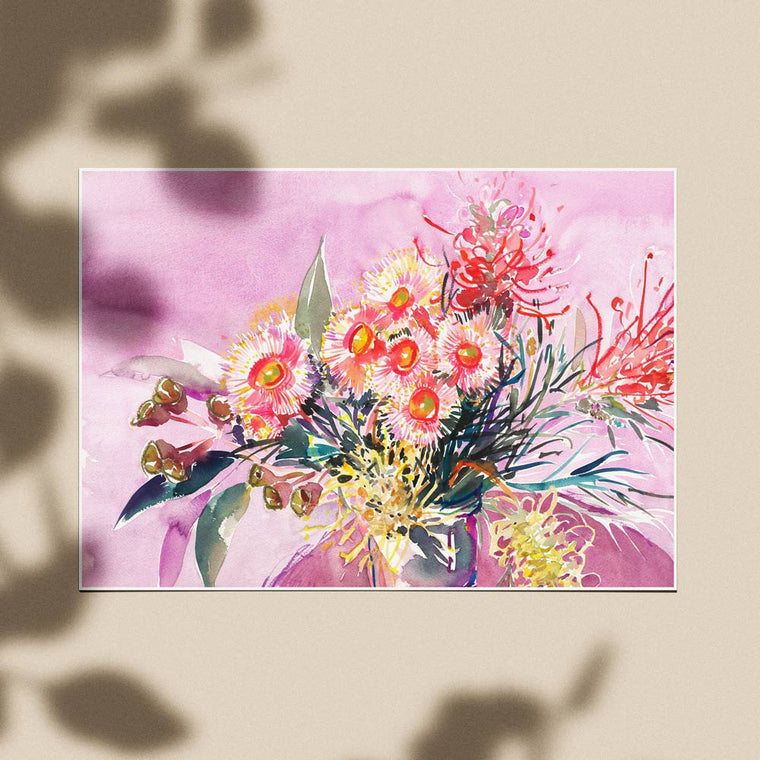 'Garden Bouquet on Mauve' Limited Edition Print