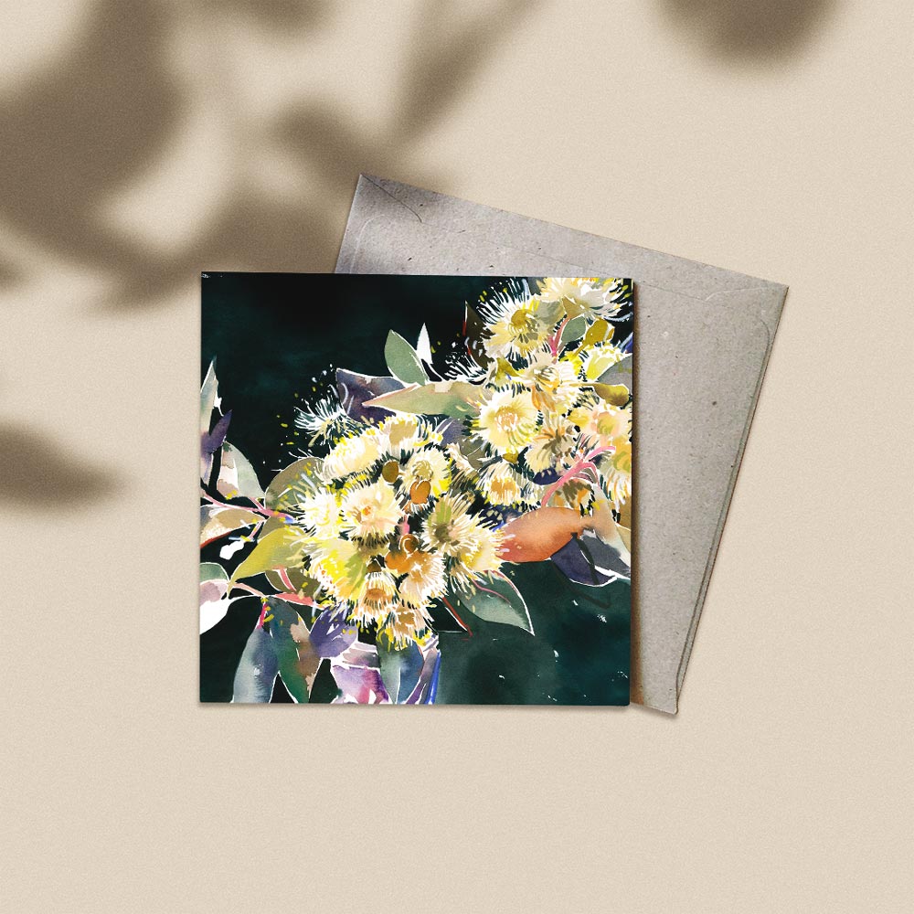 'Gum Blossom and Salsa Jar' Greeting Card
