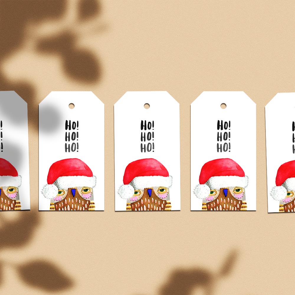 &#39;Ho ho ho&#39; Christmas Gift Tag Pack of 5