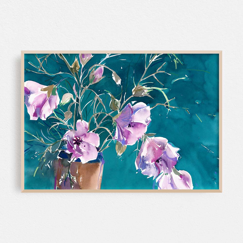 'Home Grown Hibiscus' Unframed Limited Edition Watercolour Art Print by Natalie Martin