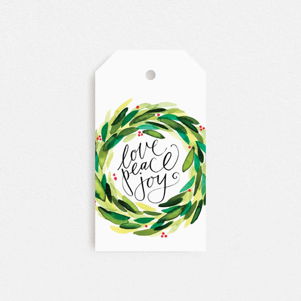 'Love Peace Joy' Christmas Gift Tag Pack of 5