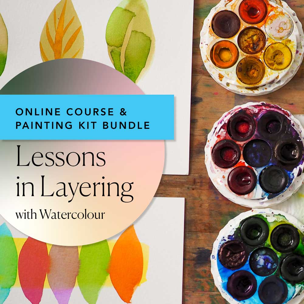 &#39;Lessons in Layering with Watercolour&#39; Online Course and Painting Kit Bundle