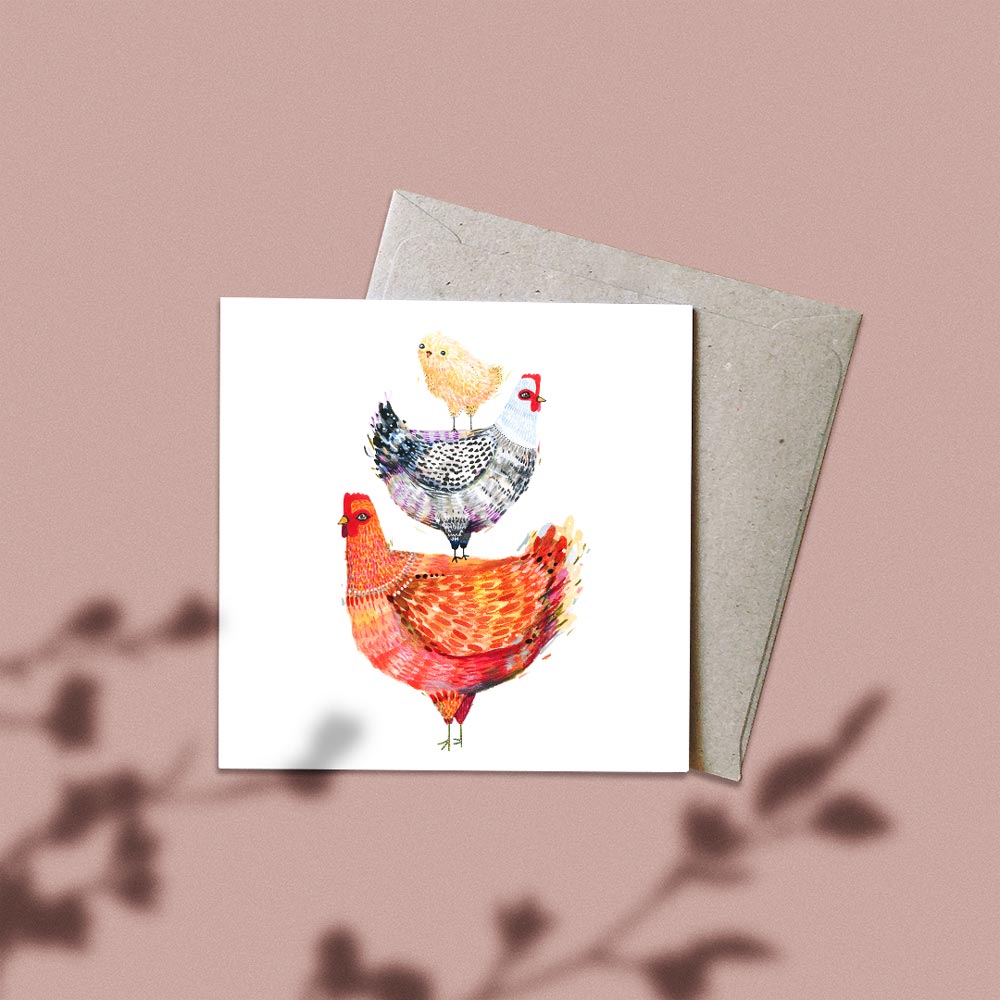 &#39;The Pecking Order&#39; Greeting Card
