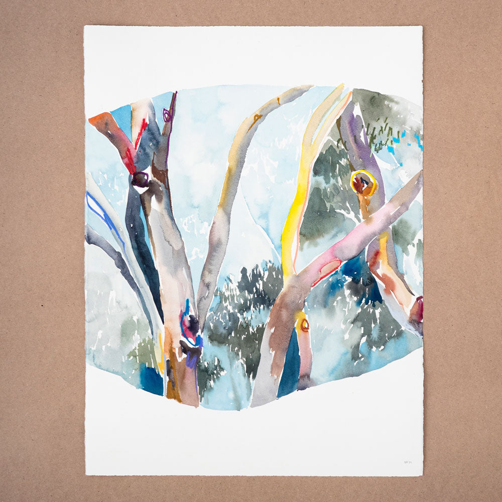 'Blink' Original Artwork. A one-off watercolour and crayon unframed original artwork on watercolour paper from the 'Quietude' series by Natalie Martin